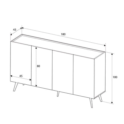 Μπουφές Δρυς 180x43x100cm | 479ADR2301