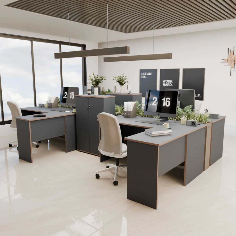 Γραφείο Υπολογιστή και Μελέτης 160x75x144 εκ. Ανθρακί Δρυς | 479ADR2708