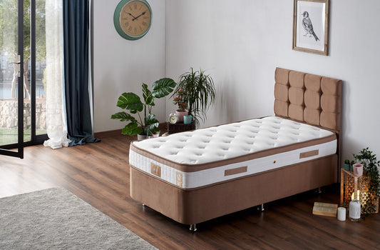 Στρώμα Latte 90x190 cm Μονό με Υφαντό Ύφασμα & Σύστημα Πολλαπλών Ελατηρίων – Σκληρό 23 cm 480NRN1222