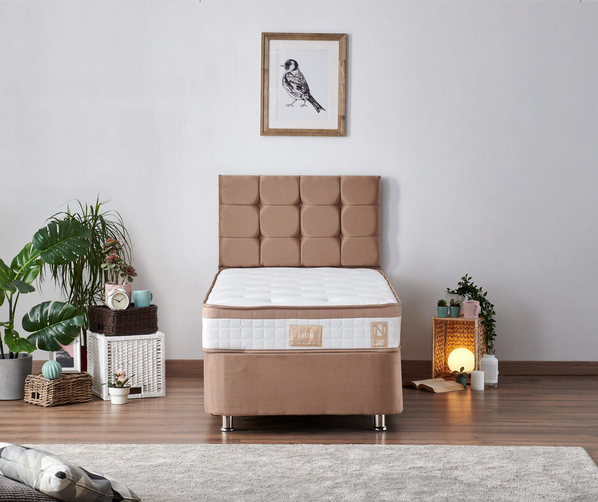 Στρώμα Latte 120x200 cm Μονό με Υφαντό Ύφασμα & Σύστημα Πολλαπλών Ελατηρίων – Σκληρό 23 cm 480NRN1225