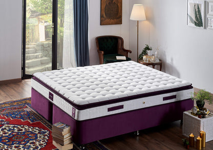 Στρώμα Μωβ 140x190 cm Μονό με Πλεκτό Ύφασμα, Αφρό Μνήμης & Σύστημα Πολλαπλών Ελατηρίων – Επενδεδυμένο Μαλακό 25 cm 480NRN1256