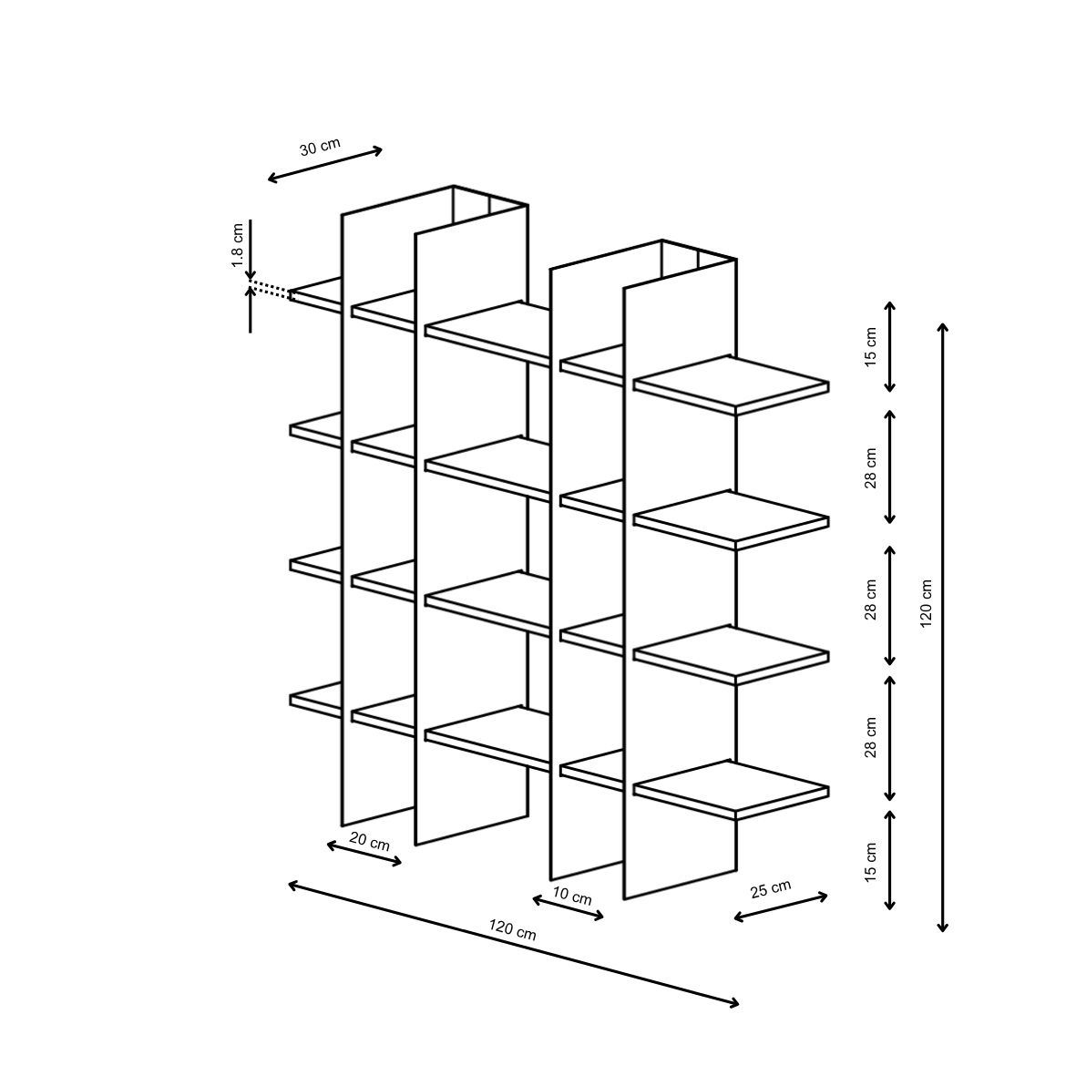 Βιβλιοθήκη 120 × 31 × 120 εκ. Taupe GR491CRT1379