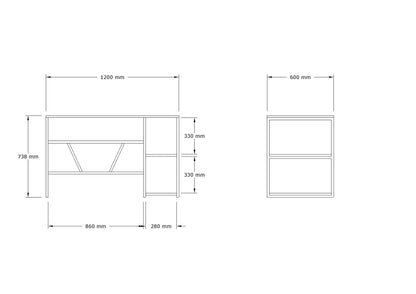 Γραφείο 120x60x74 εκ. Λευκό 495SSE1505