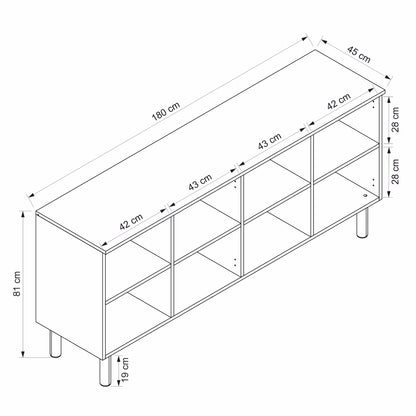 Μπουφές Λευκό 180x45x81cm | 506MNR1319