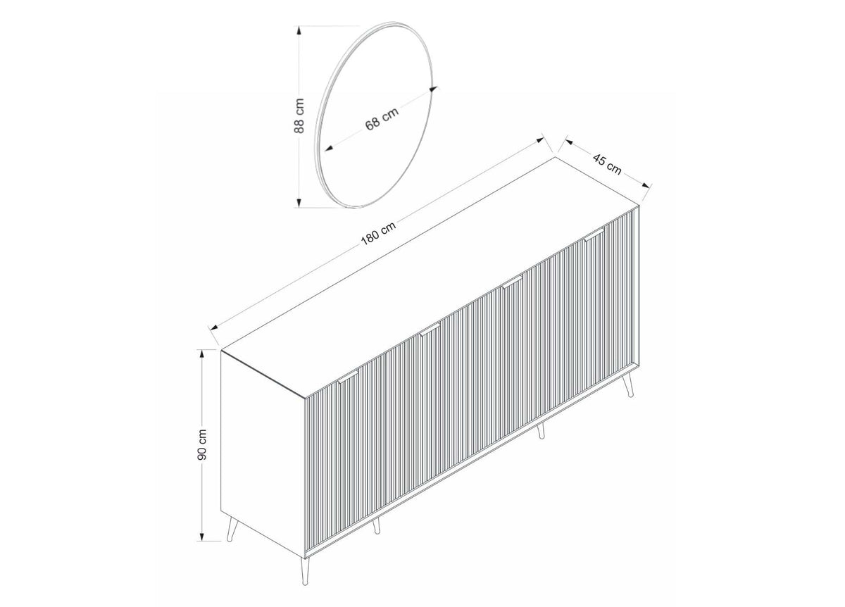 Μπουφές Sandstone 180x45x90cm | 506MNR1325