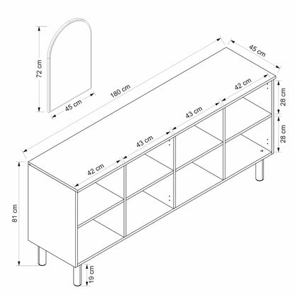 Μπουφές Λευκό 180x45x81cm | 506MNR1326