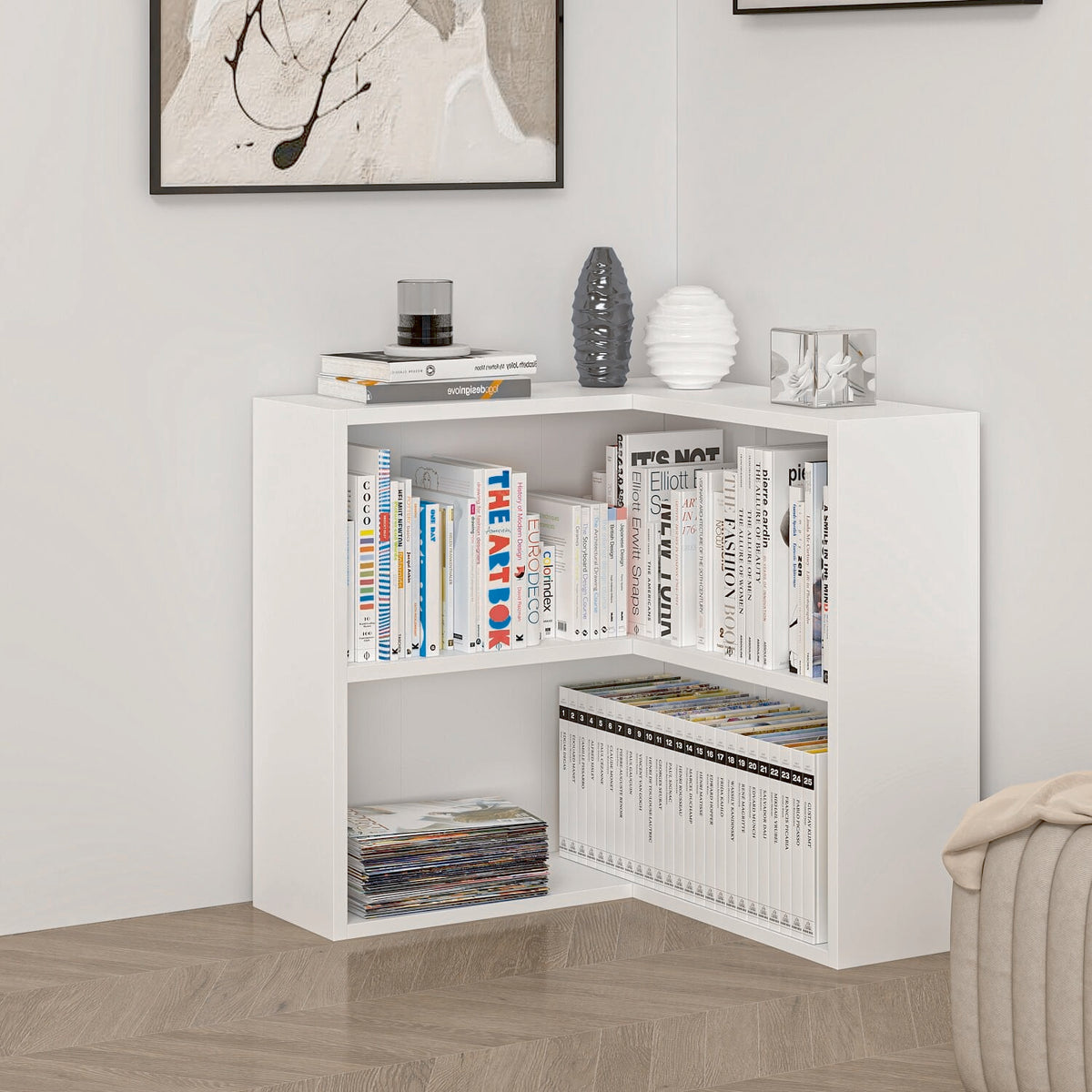 Βιβλιοθήκη Λευκό 60x60x60x20 εκ 506MNR1536