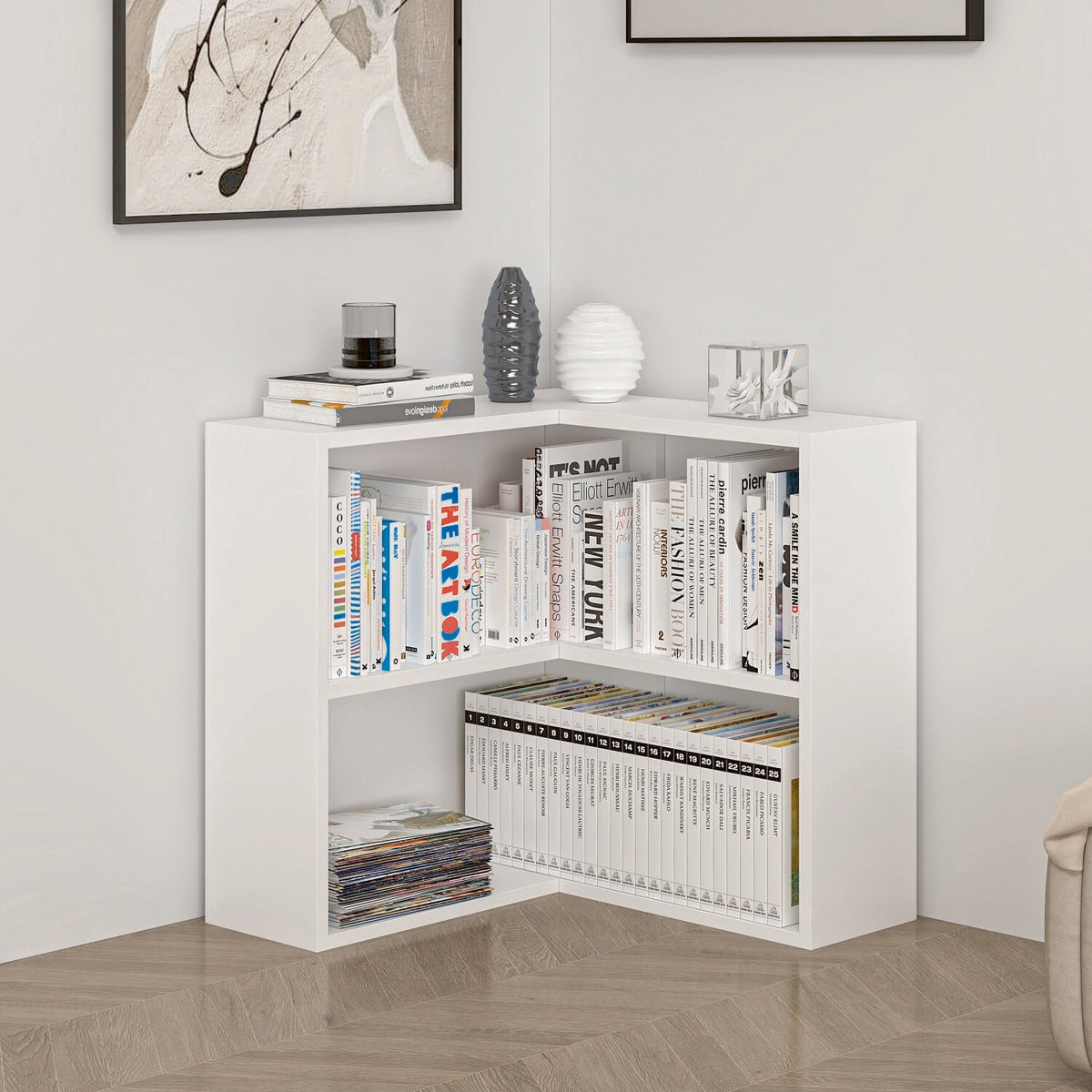 Βιβλιοθήκη Λευκό 60x60x60x20 εκ 506MNR1536