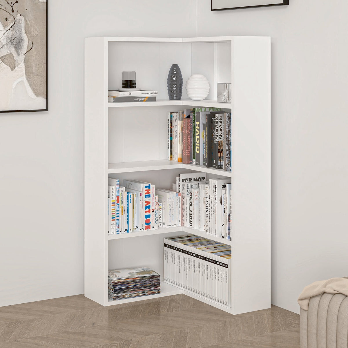 Βιβλιοθήκη Λευκό 60x60x118x20 εκ 506MNR1540