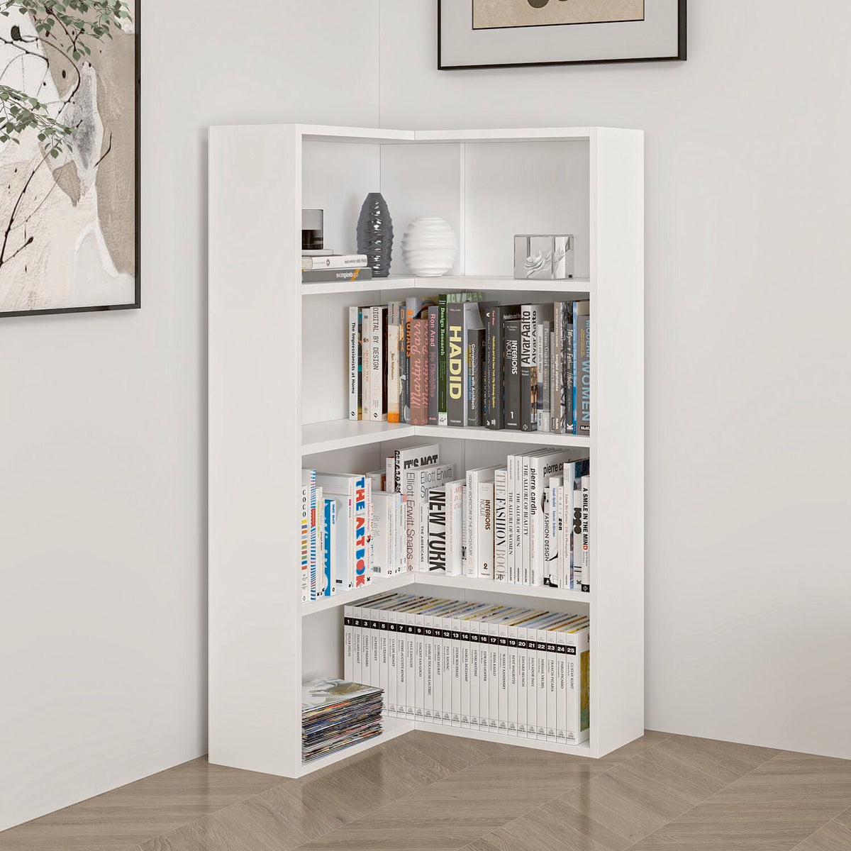 Βιβλιοθήκη Λευκό 60x60x118x20 εκ 506MNR1540