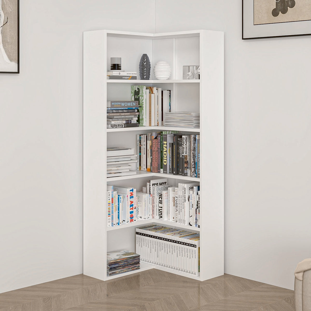 Βιβλιοθήκη Λευκό 60x60x147x20 εκ 506MNR1542