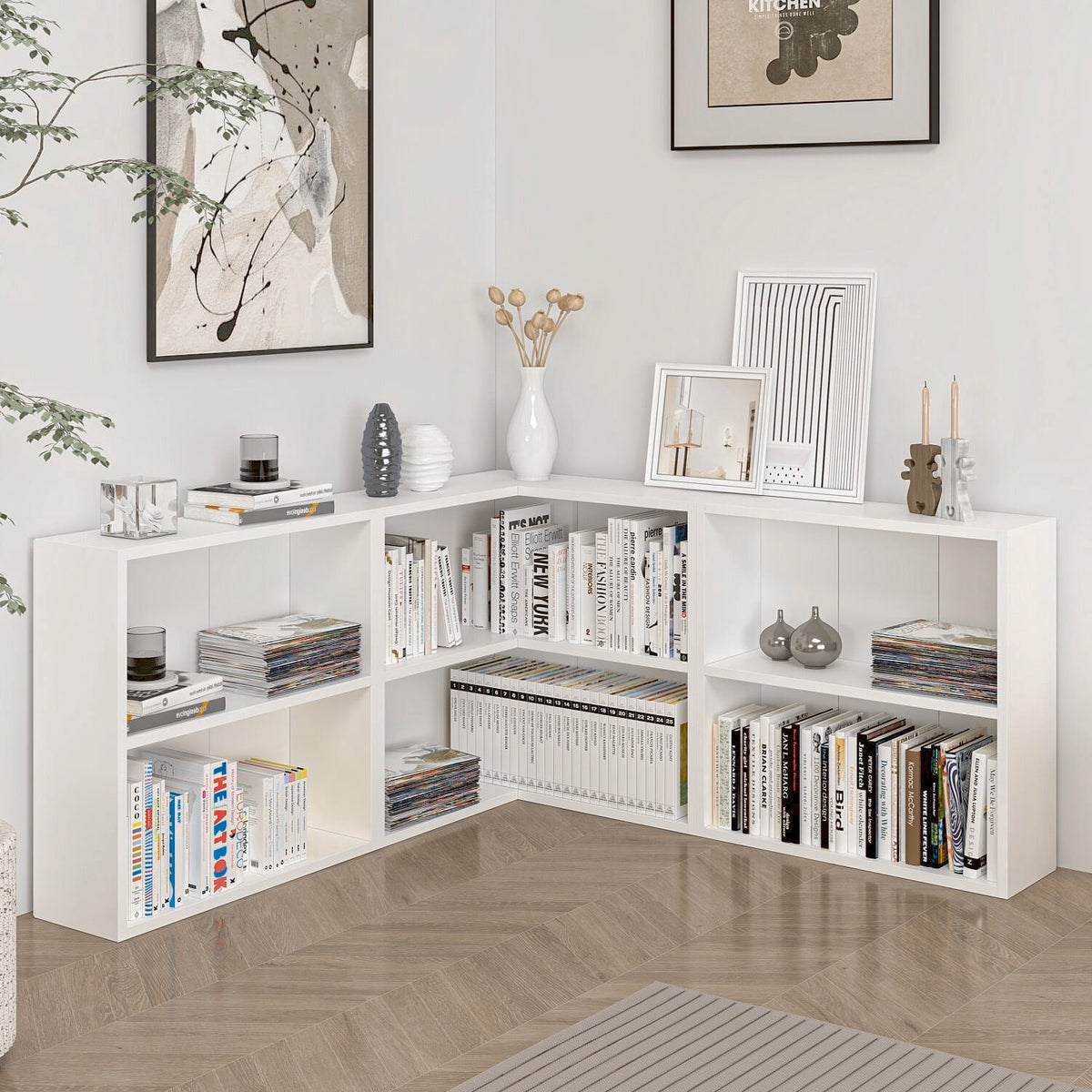 Βιβλιοθήκη Λευκό 120x120x60x20 εκ 506MNR1545
