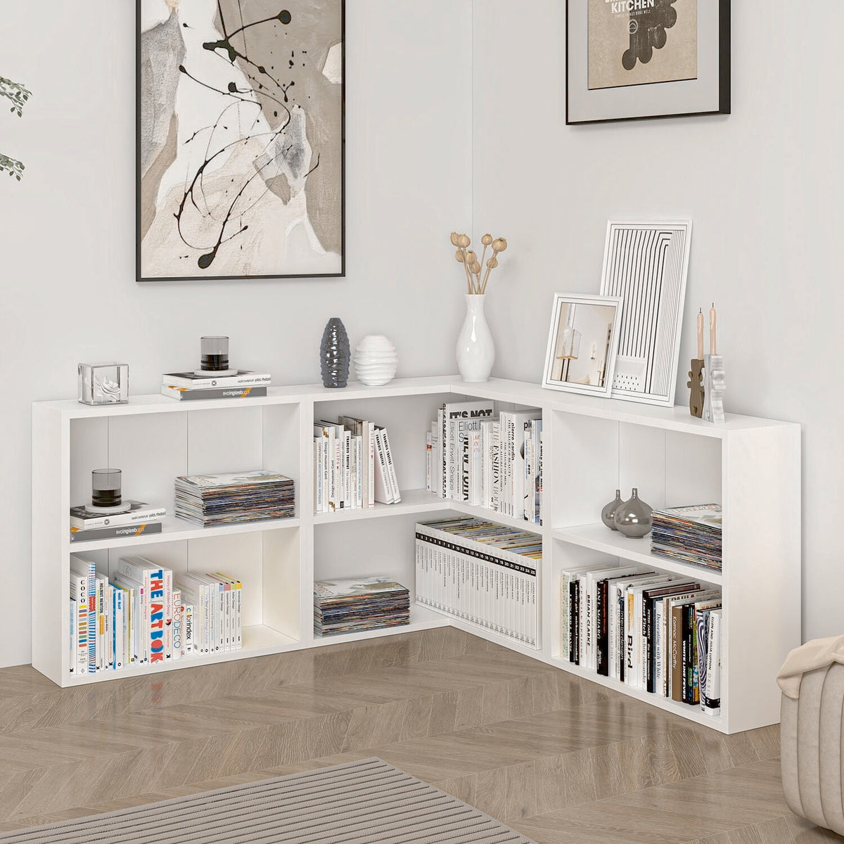Βιβλιοθήκη Λευκό 120x120x60x20 εκ 506MNR1545