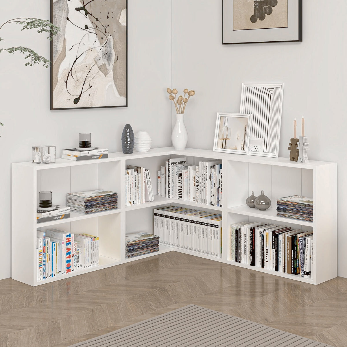 Βιβλιοθήκη Λευκό 120x120x60x20 εκ 506MNR1545