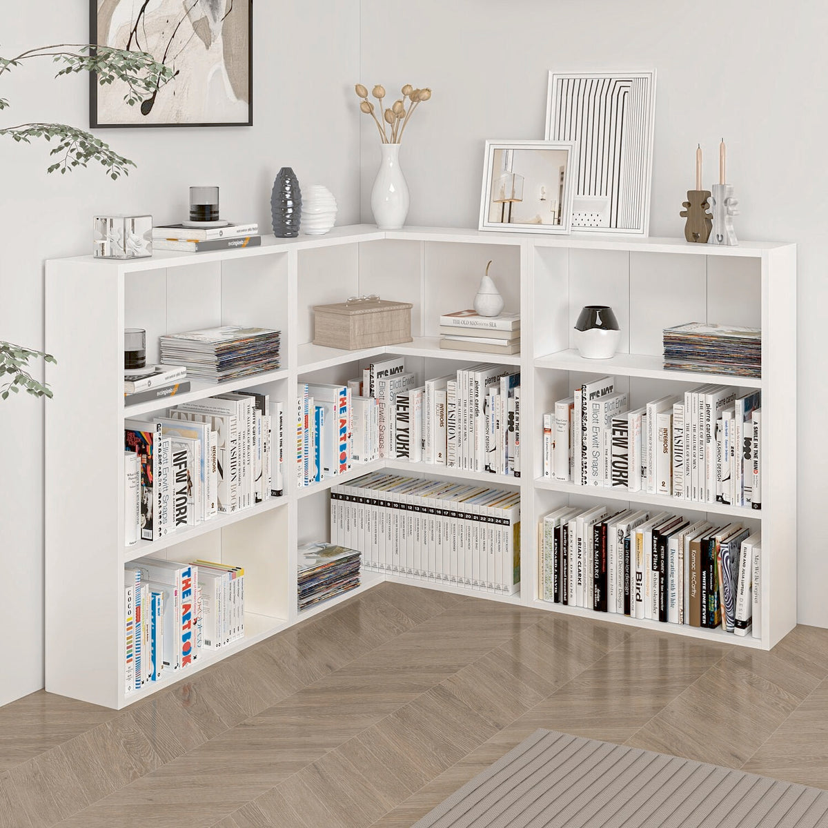 Βιβλιοθήκη Λευκό 120x120x89x20 εκ 506MNR1546
