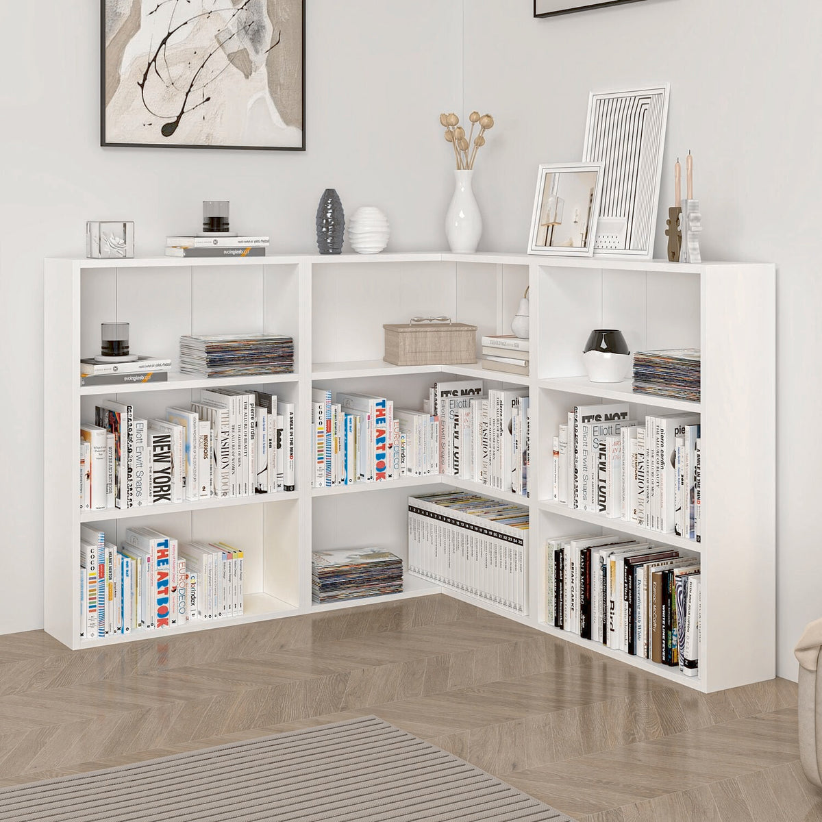 Βιβλιοθήκη Λευκό 120x120x89x20 εκ 506MNR1546