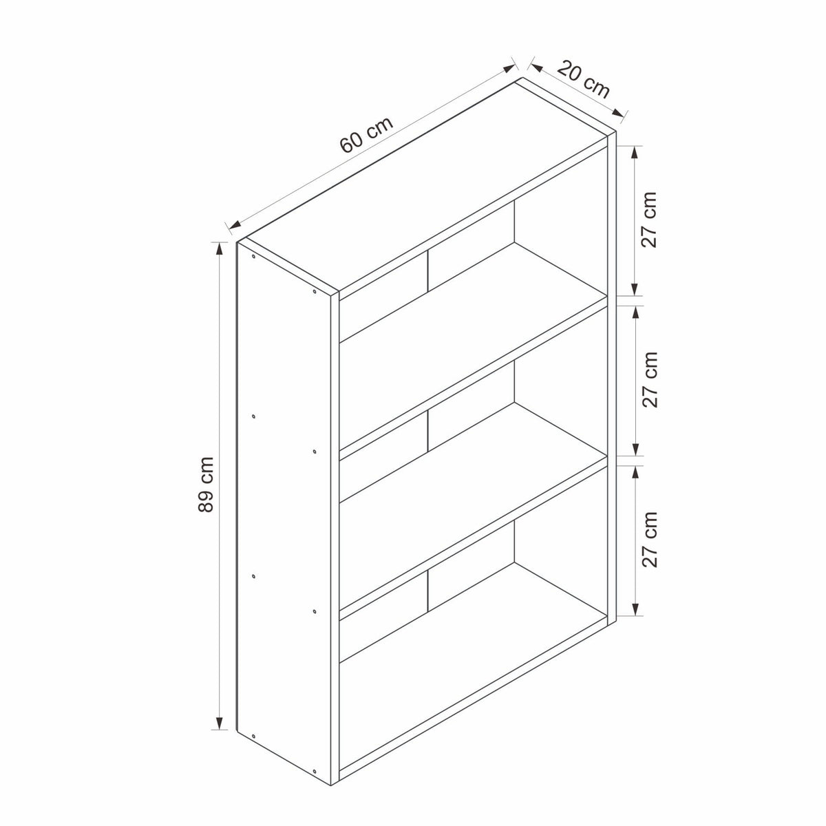 Βιβλιοθήκη Λευκό 120x120x89x20 εκ 506MNR1546