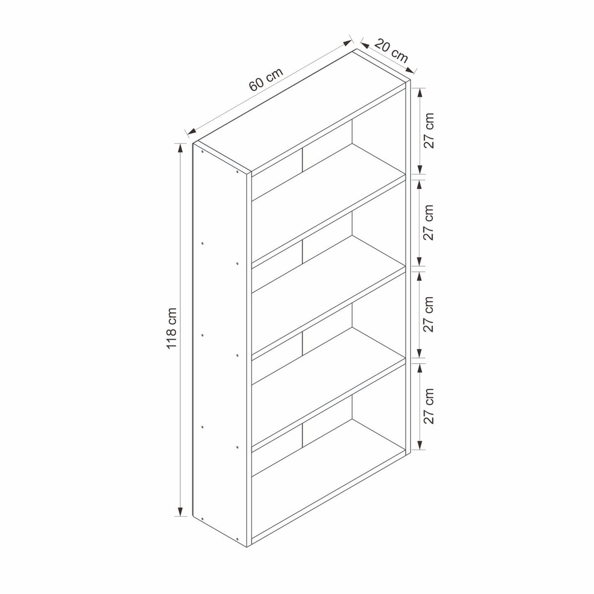 Βιβλιοθήκη Λευκό 120x120x118x20 εκ 506MNR1547