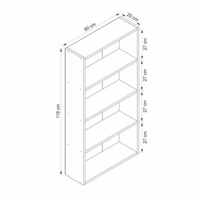Βιβλιοθήκη Λευκό 120x120x118x20 εκ 506MNR1547