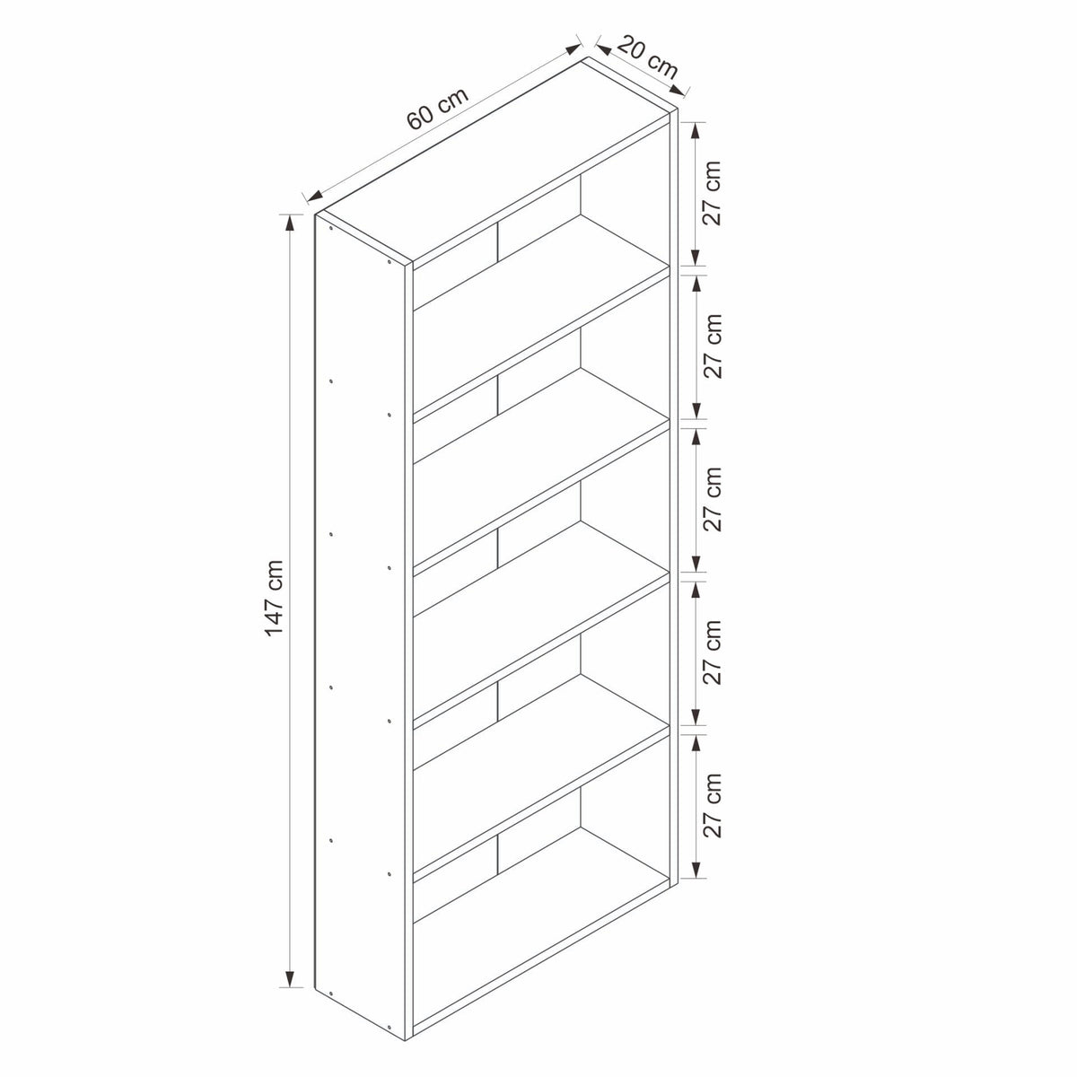Βιβλιοθήκη Λευκό 120x120x147x20 εκ 506MNR1548