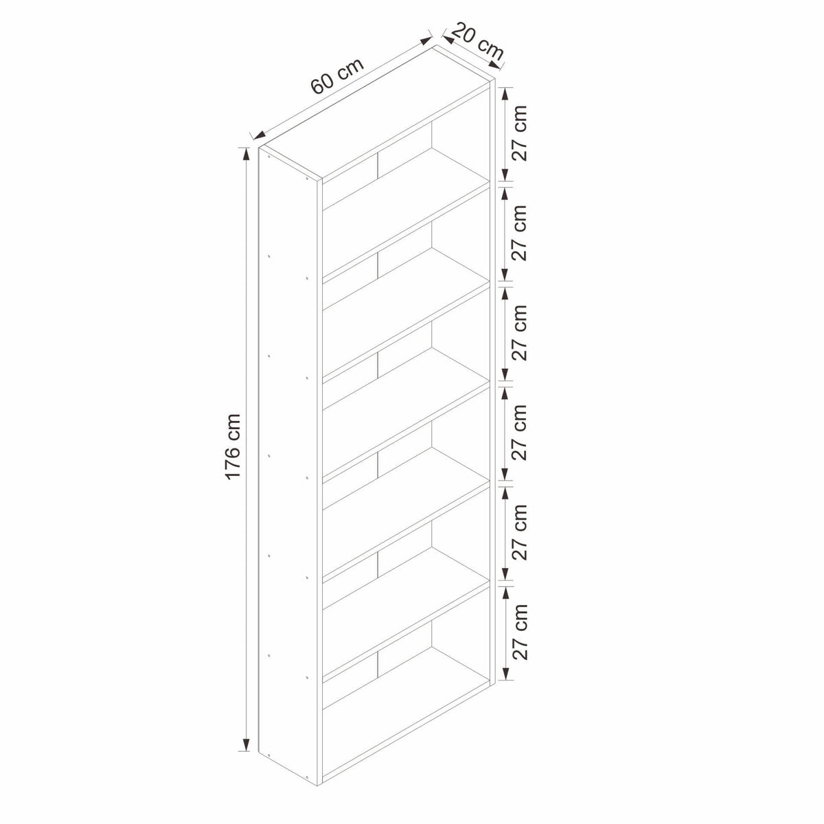 Βιβλιοθήκη Λευκό 120x120x176x20 εκ 506MNR1549