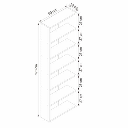 Βιβλιοθήκη Λευκό 120x120x176x20 εκ 506MNR1549