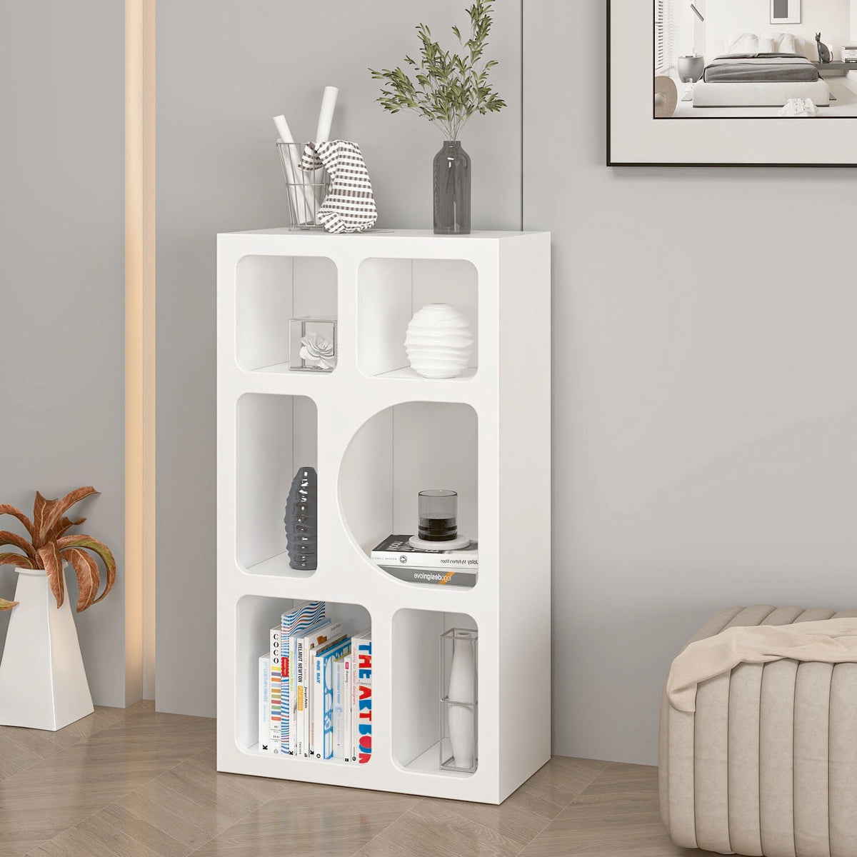 Βιβλιοθήκη Λευκό 50x90x27 εκ 506MNR1553