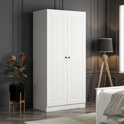 Ντουλάπα 90x190x52 εκ Λευκό 506MNR2150