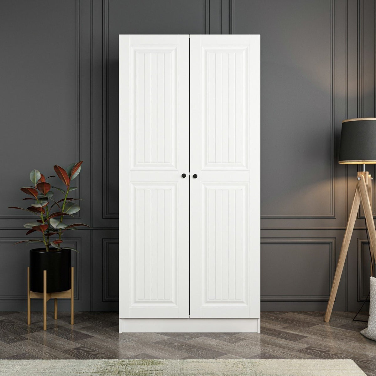 Ντουλάπα 90x210x52 εκ Λευκό 506MNR2151