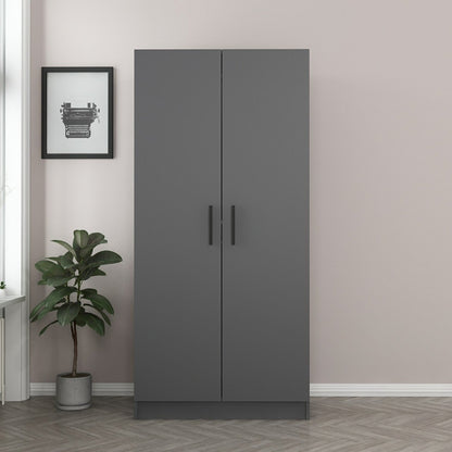 Ντουλάπα 90x210x52 εκ Ανθρακί 506MNR2159