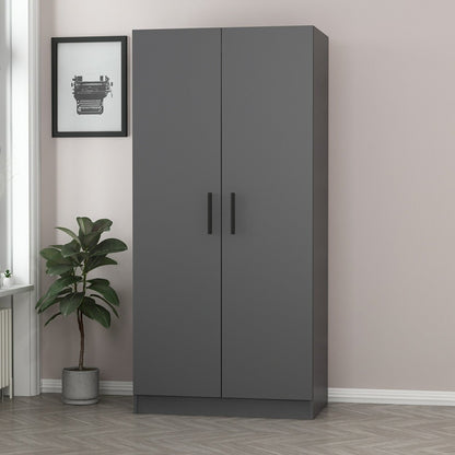 Ντουλάπα 90x210x52 εκ Ανθρακί 506MNR2159