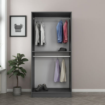 Ντουλάπα 90x190x52 εκ Black Anthracite 506MNR2164