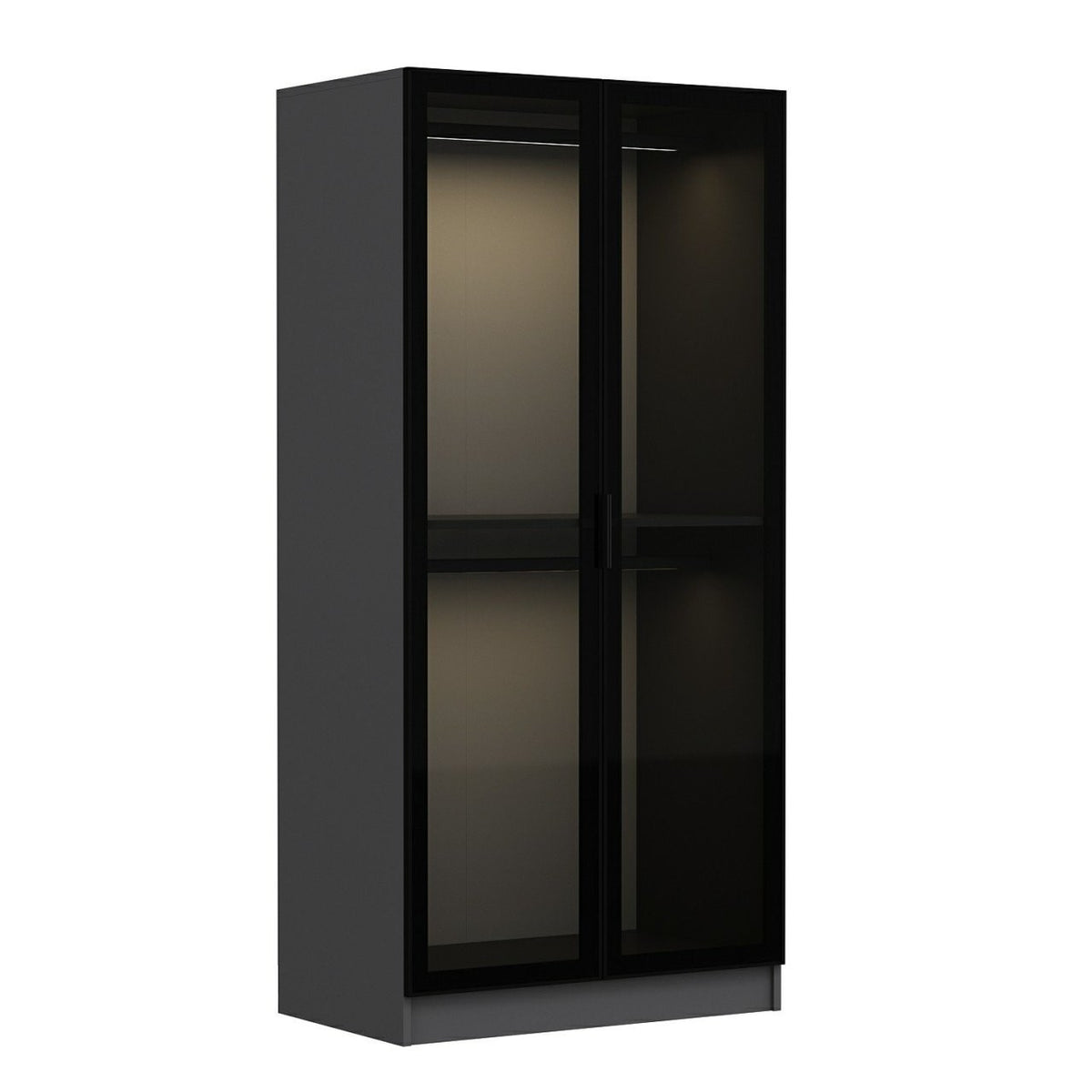 Ντουλάπα 90x190x52 εκ Black Anthracite 506MNR2164