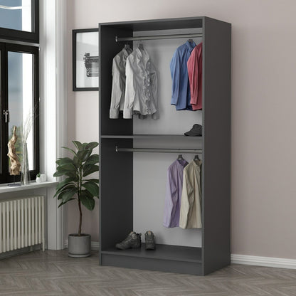 Ντουλάπα 90x210x52 εκ Black Anthracite 506MNR2165