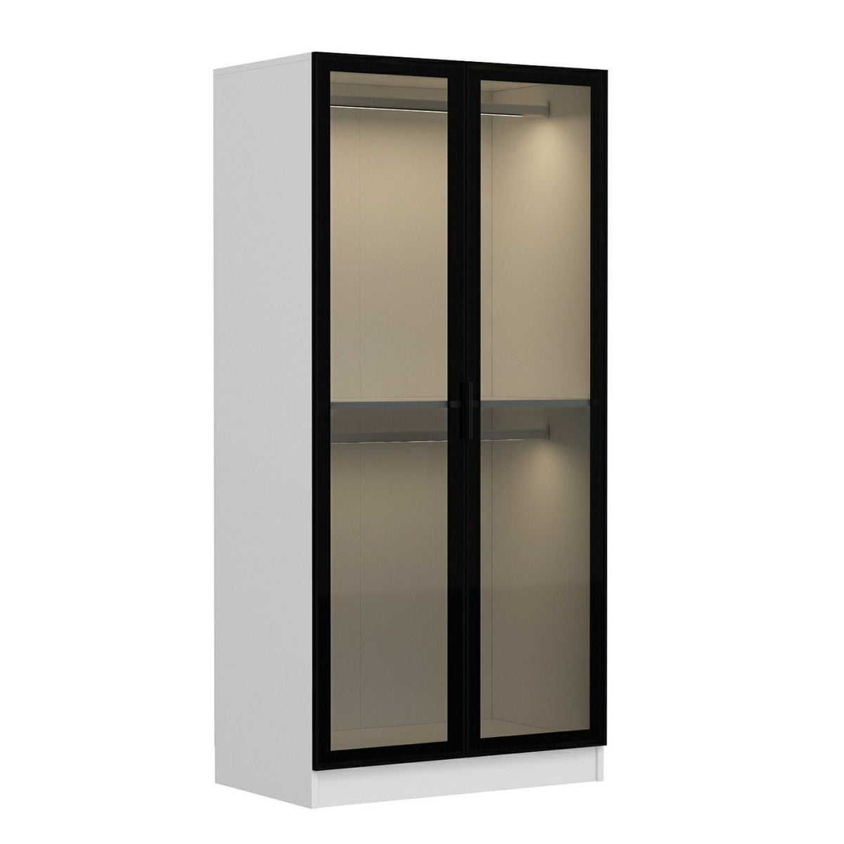 Ντουλάπα 90x190x52 εκ Black White 506MNR2166