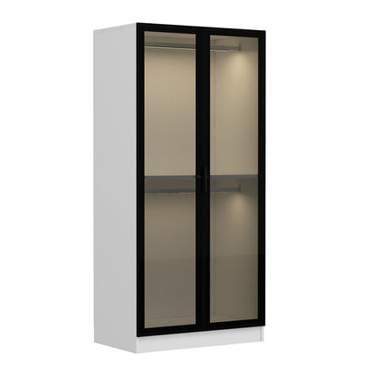Ντουλάπα 90x210x52 εκ Black White 506MNR2167