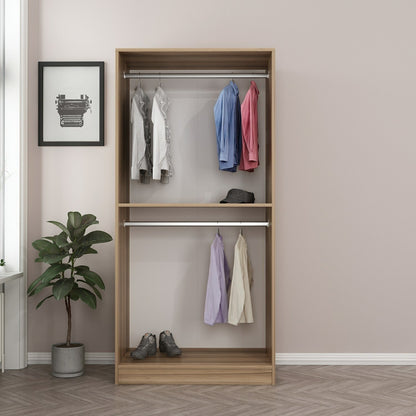 Ντουλάπα 90x210x52 εκ Golden Oak Dark Grey 506MNR2176