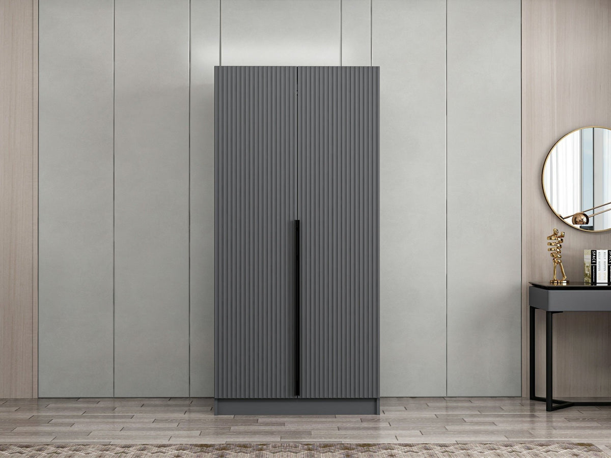Ντουλάπα 90x210x52 εκ Ανθρακί 506MNR2178