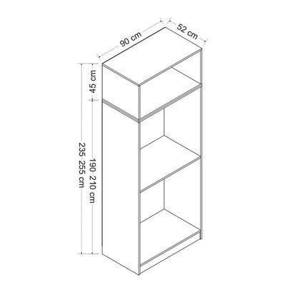 Ντουλάπα 90x255x52 εκ Λευκό 506MNR2236