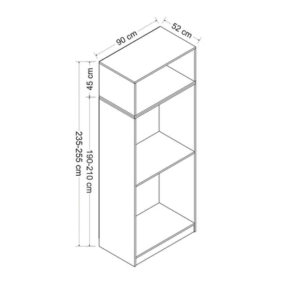 Ντουλάπα 90x235x52 εκ Δρυς 506MNR2237