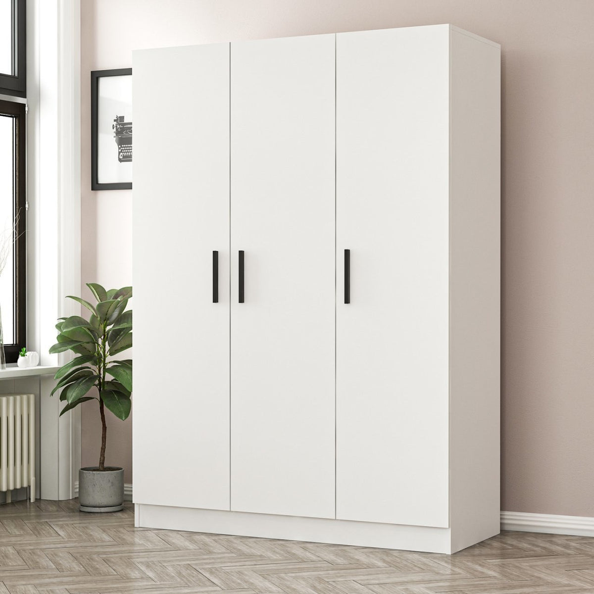Ντουλάπα 135x190x52 εκ Λευκό 506MNR2249