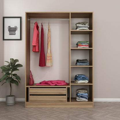 Ντουλάπα 135x210x52 εκ Golden Oak Dark Grey 506MNR2285