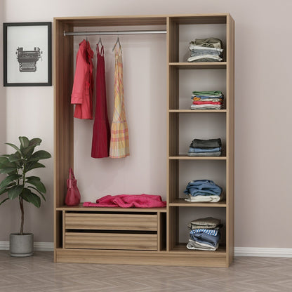Ντουλάπα 135x210x52 εκ Golden Oak Dark Grey 506MNR2285
