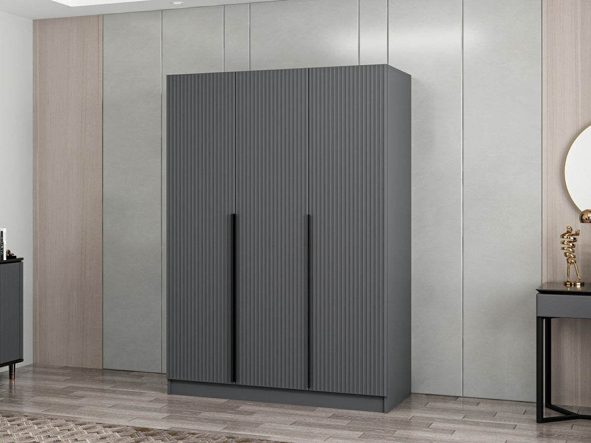 Ντουλάπα 135x210x52 εκ Ανθρακί 506MNR2287