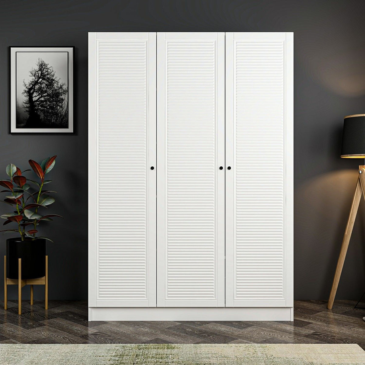 Ντουλάπα 135x190x52 εκ Λευκό 506MNR2290