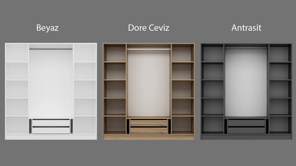 Ντουλάπα 180x190x52 εκ Oak Walnut 506MNR2298