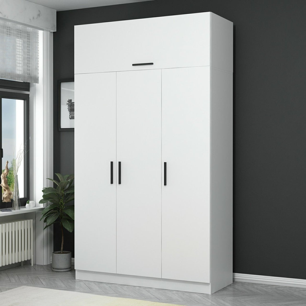 Ντουλάπα 135x235x52 εκ Λευκό 506MNR2401