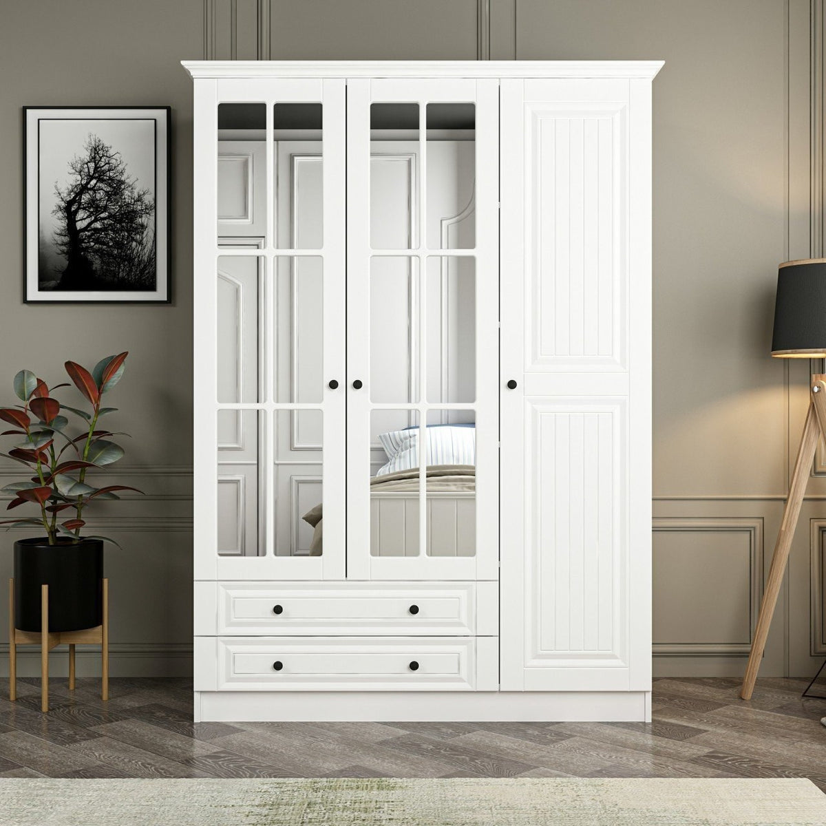 Ντουλάπα 135x210x52 εκ Λευκό 506MNR2406