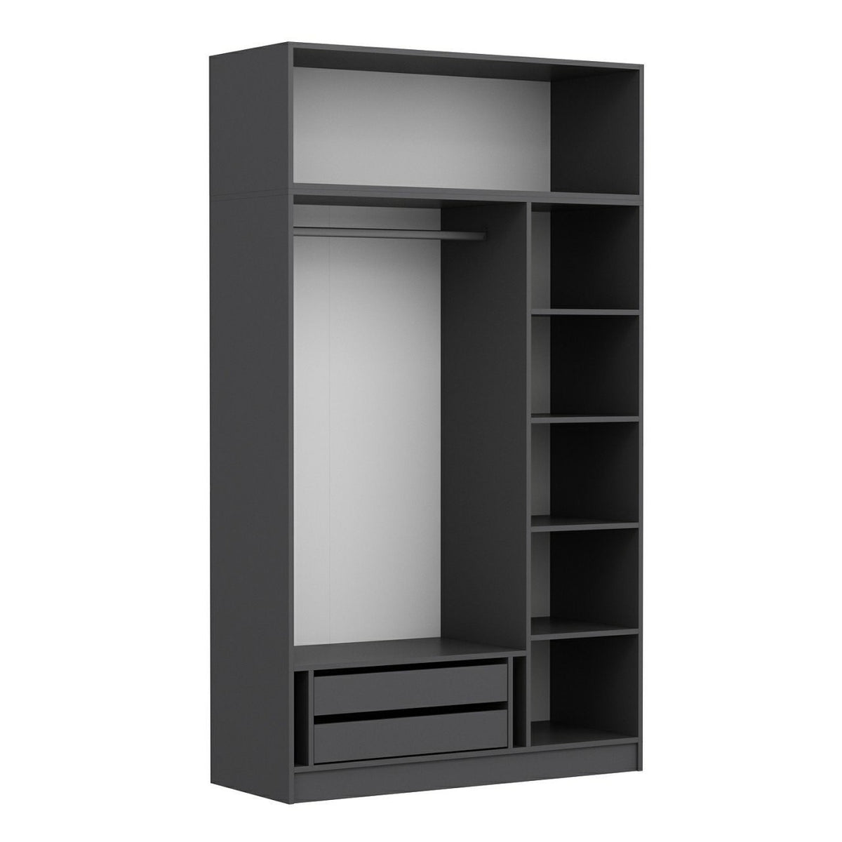 Ντουλάπα 135x255x52 εκ Ανθρακί 506MNR2414