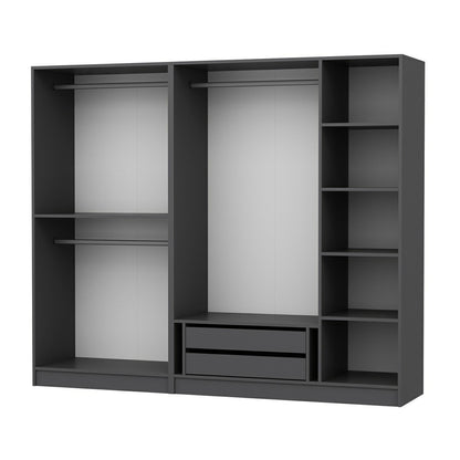 Ντουλάπα 225x190x52 εκ Ανθρακί 506MNR2426